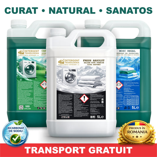 3x5L Set Detergent GEL Rufe Carpatic & Mosc REGAL + Balsam Fresh Absolut