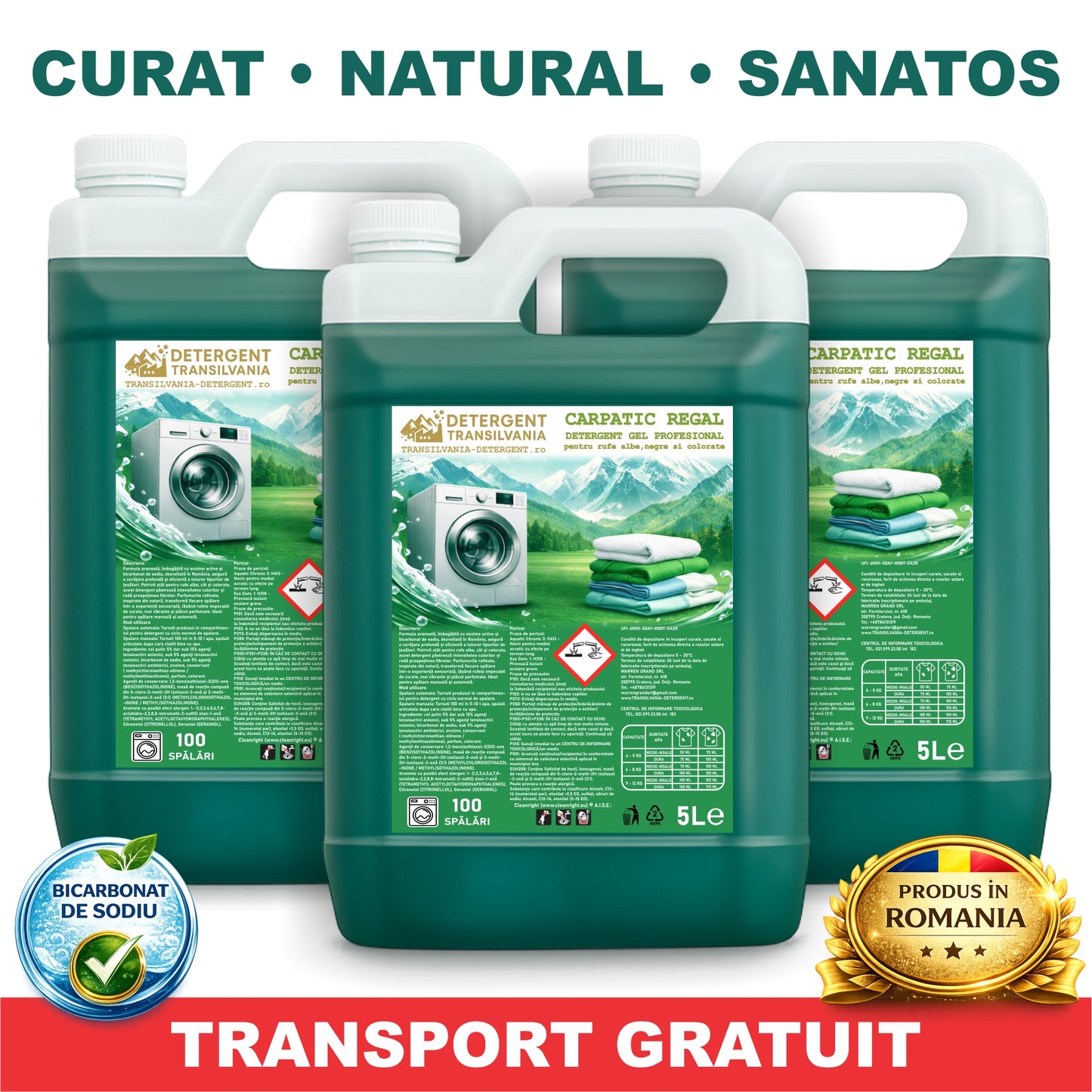 3x5L Set Detergent GEL Rufe Carpatic Regal PROFESIONAL