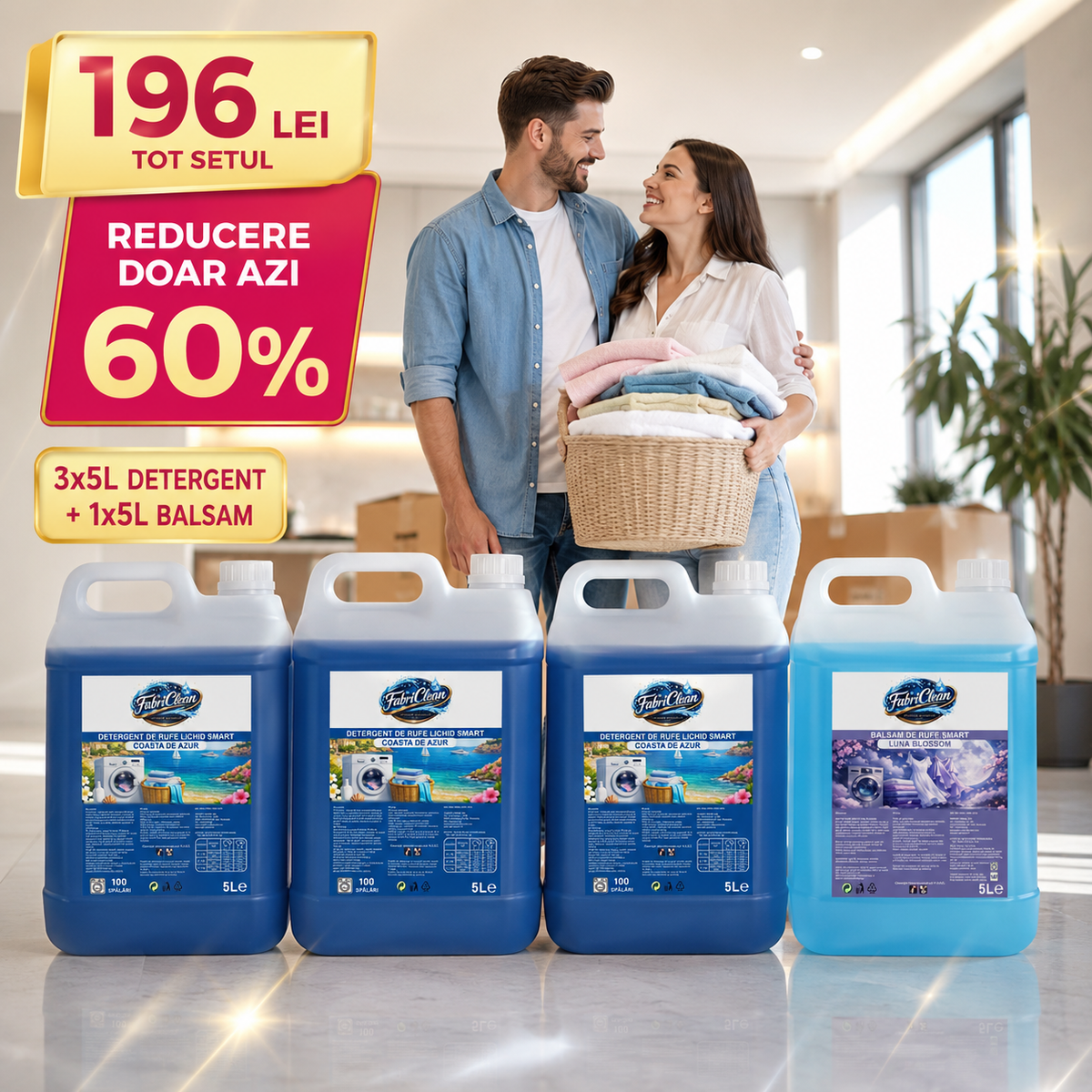 4x5L Set ULTRA COMPLET Detergent + Balsam (Coasta de Azur)